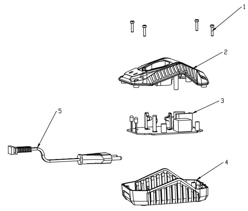ЗУБР С1-12, 12 В, 1.8 А, зарядное устройство для Li-Ion АКБ (БЗУ-12 С1) - разборная схема